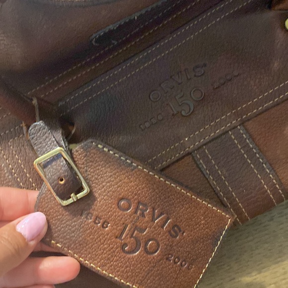 Orvis leather duffel bag - Picture 2 of 5